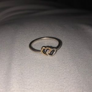 Double Heart Pandora Ring